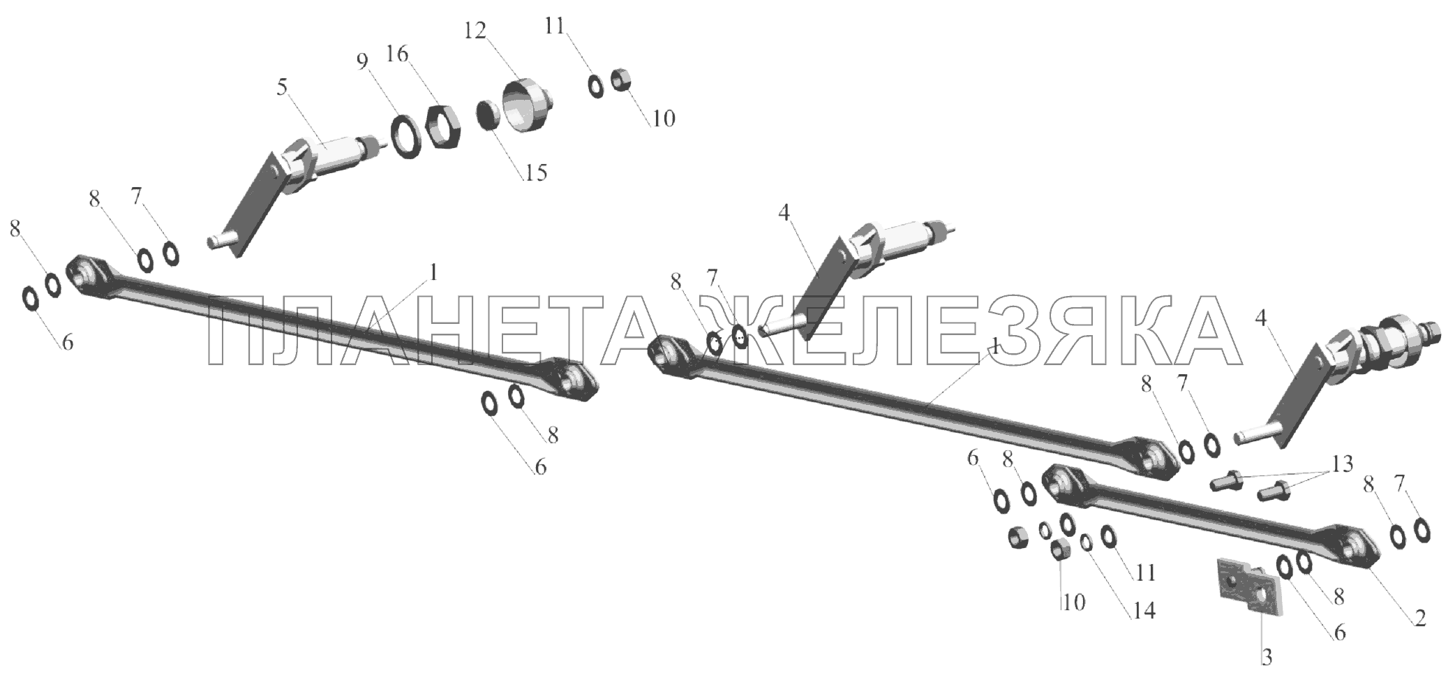 Привод стеклоочистителя 64221-5205500-010 МАЗ-6303A3, 6303A5